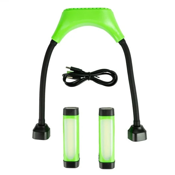 Sturdy hands-free adjustable and detachable double head and neck lamp DS1800