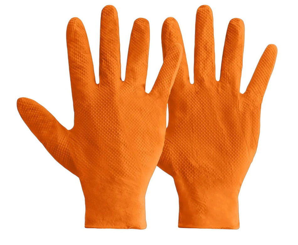 ORANGE NITRILE GLOVES 50 PCS PER BOX XL SIZE DS4001